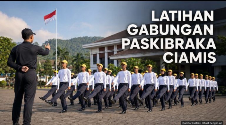 latihan gabungan Paskibraka Ciamis